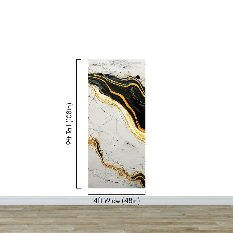 Luxurious Marble Wallpaper. Gold and Black Marble Slate Wall Mural.