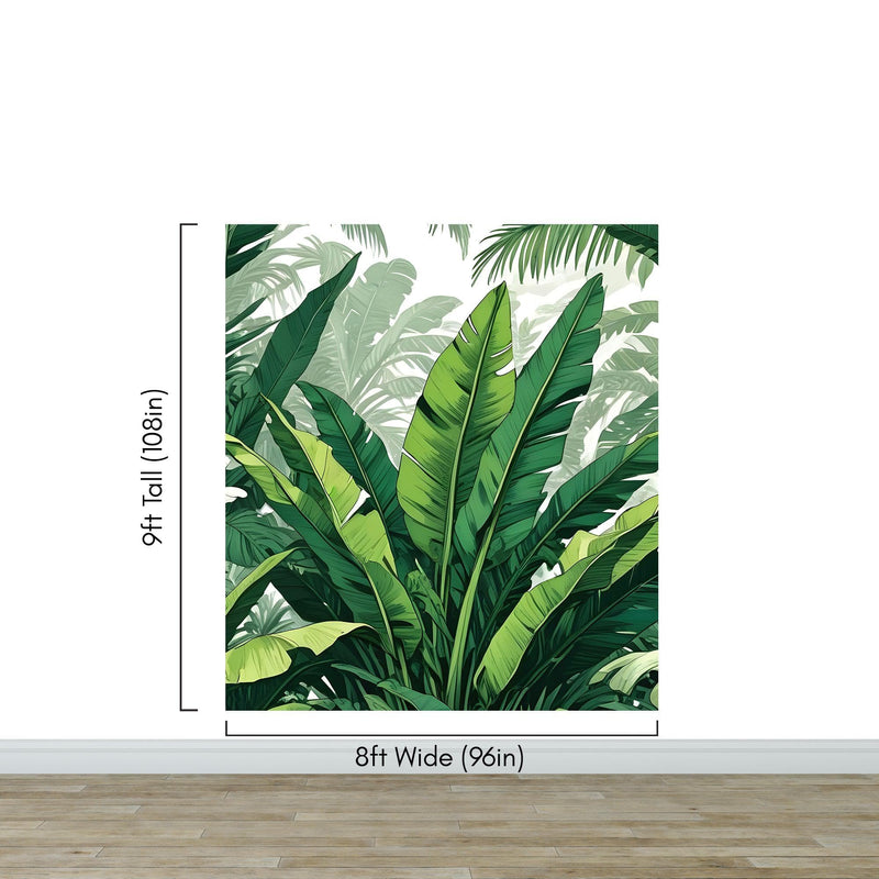 Rainforest Jungle Wallpaper. Banana Leaf Wall Mural.