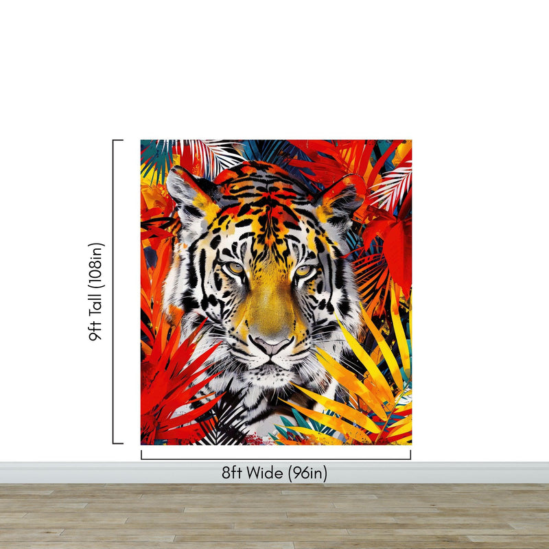Glamour Chic Colorful Jungle Tiger Wall Mural.