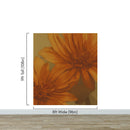 Vintage Pastel Floral Wallpaper – Yellow and Orange Botanical Flower Painting Wall Mural.