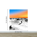 Vibrant Illustration of Skate Park Sunset Wall Mural.