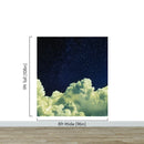 Dreamy Cloudy Night Among the Stars Wall Mural. Abstract Night Sky, Stars and Clouds. Peel and Stick Wallpaper.