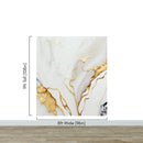 Gold Ink Splash on White Marble Slate Wall Mural Wallpaper