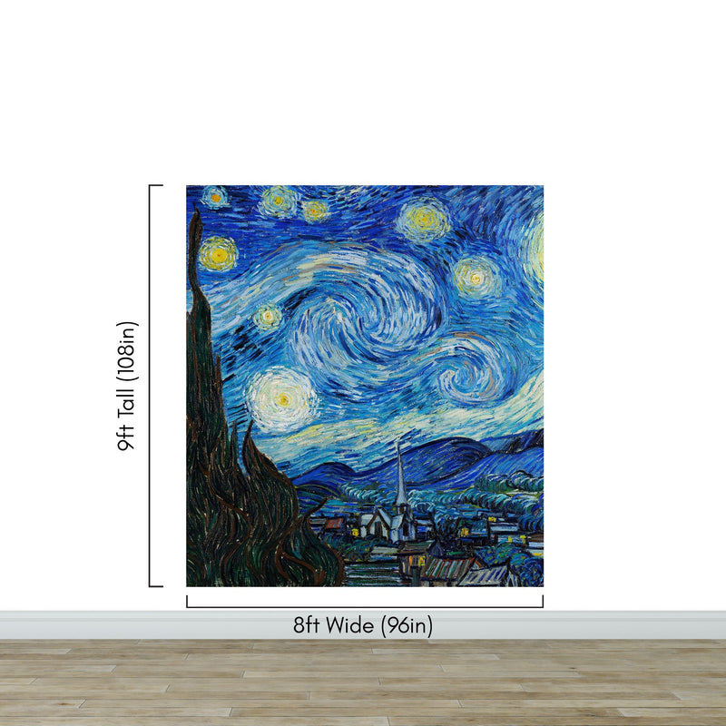 Vincent Van Gogh's The Starry Night Painting Wallpaper Mural.