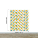 Autumn Leaves Wallpaper. Yellow, Grey, Teal Leaf Wall Mural.
