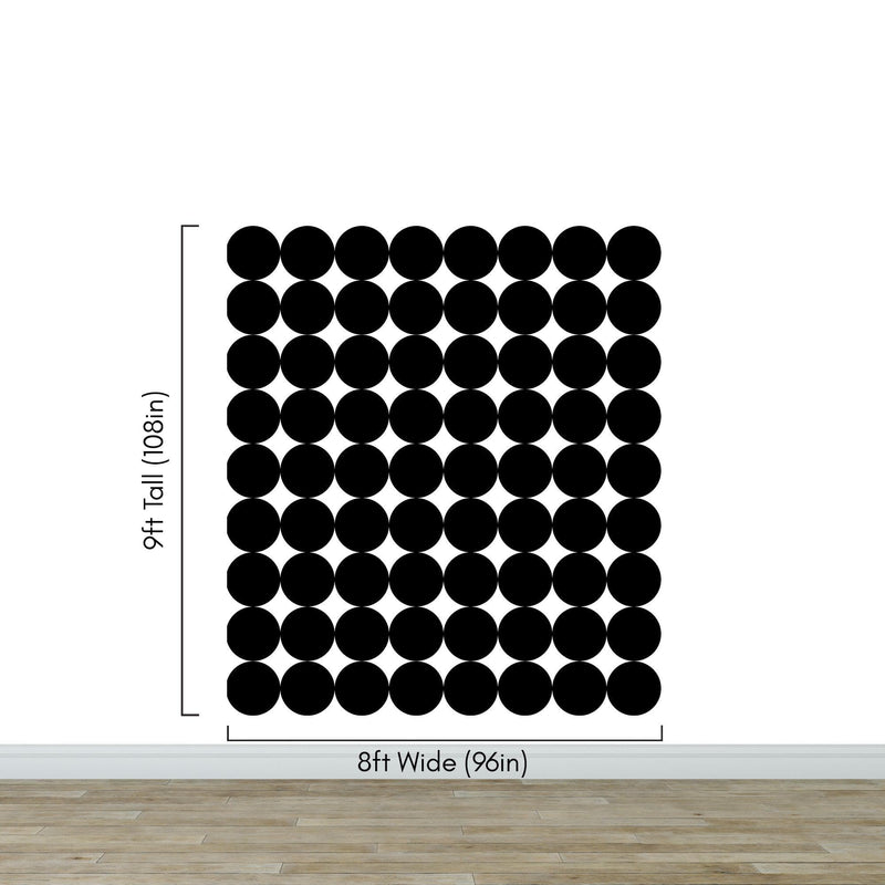 Modern Geometric Black Circle Wallpaper Mural.