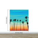 California SoCal Tropical Sunset Palm Trees Large Wall Mural.