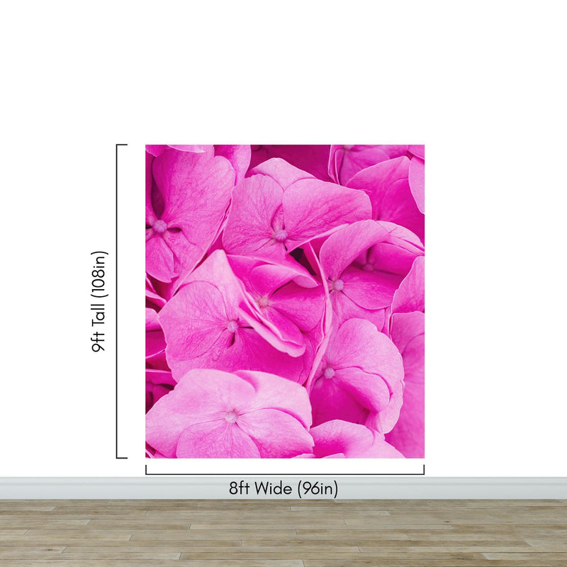 Pink Flowers Floral Wallpaper Mural.