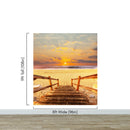 Yellow Sunset on Beach Wallpaper Mural.