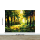Green Forest Painting Wallpaper Mural.