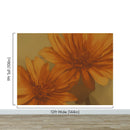 Vintage Pastel Floral Wallpaper – Yellow and Orange Botanical Flower Painting Wall Mural.