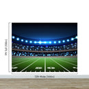 Football Stadium Wallpaper Mural. Bright lights over 50 yard line.