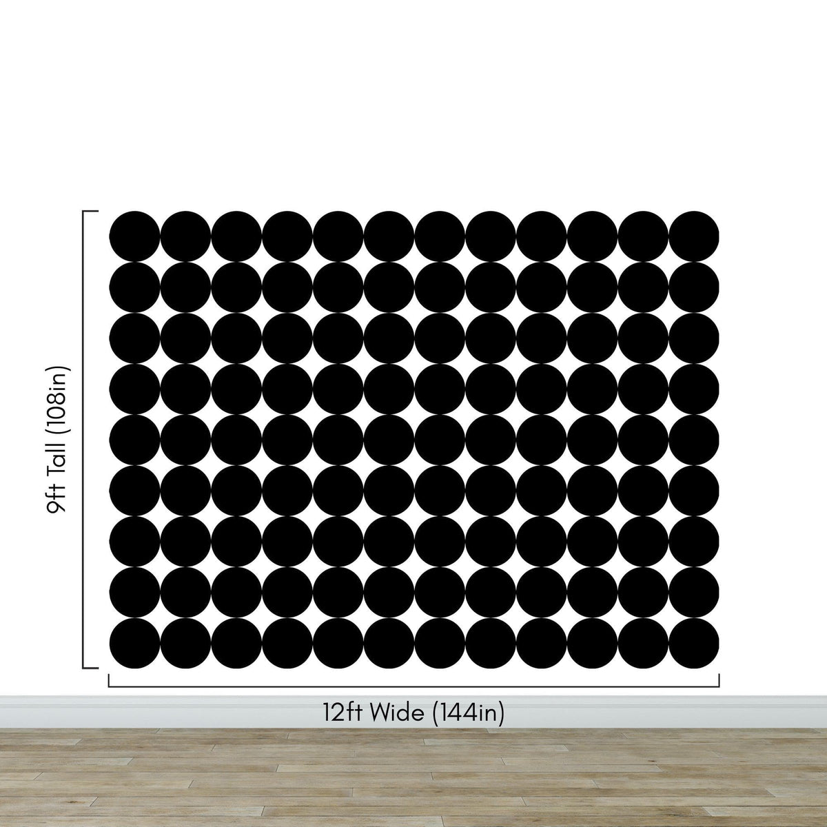 Modern Geometric Black Circle Wallpaper Mural. #6675, photo 17 of 18