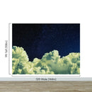 Dreamy Cloudy Night Among the Stars Wall Mural. Abstract Night Sky, Stars and Clouds. Peel and Stick Wallpaper.