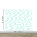 Mint Color Swirly Lines Abstract Wallpaper Mural.