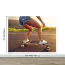 Skater Girl Wallpaper. Tropical Vibe Wall Mural.