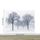 Black and White Snow Covered Trees Winter Landscape Wall Mural.