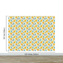 Autumn Leaves Wallpaper. Yellow, Grey, Teal Leaf Wall Mural.