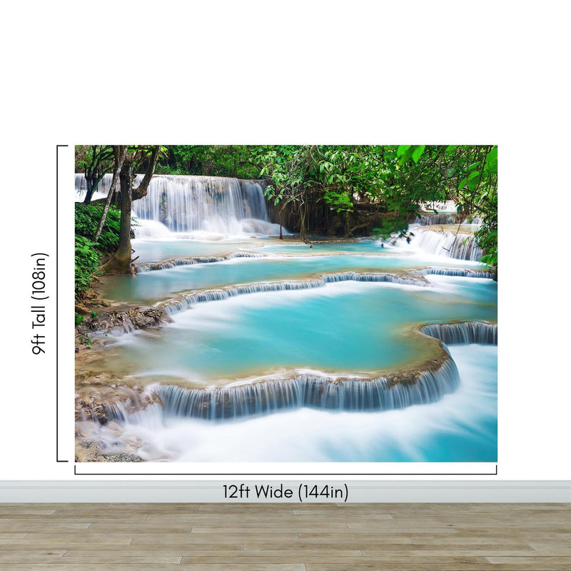 Kuang Si Thailand Waterfall Wallpaper Mural.