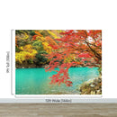 Colorful Teal Water Lake View Landscape Wallpaper Mural.