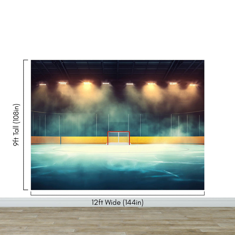 Hockey Rink Wallpaper Mural. Sports Theme Decor.