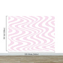 Pink Swirly Lines Abstract Wallpaper Mural.