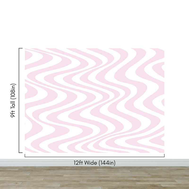 Pink Swirly Lines Abstract Wallpaper Mural.