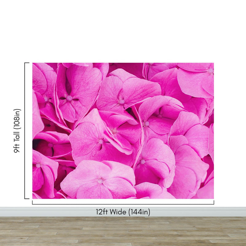 Pink Flowers Floral Wallpaper Mural.