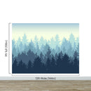 Misty Forest Wallpaper. Blue Pastel Color Mural