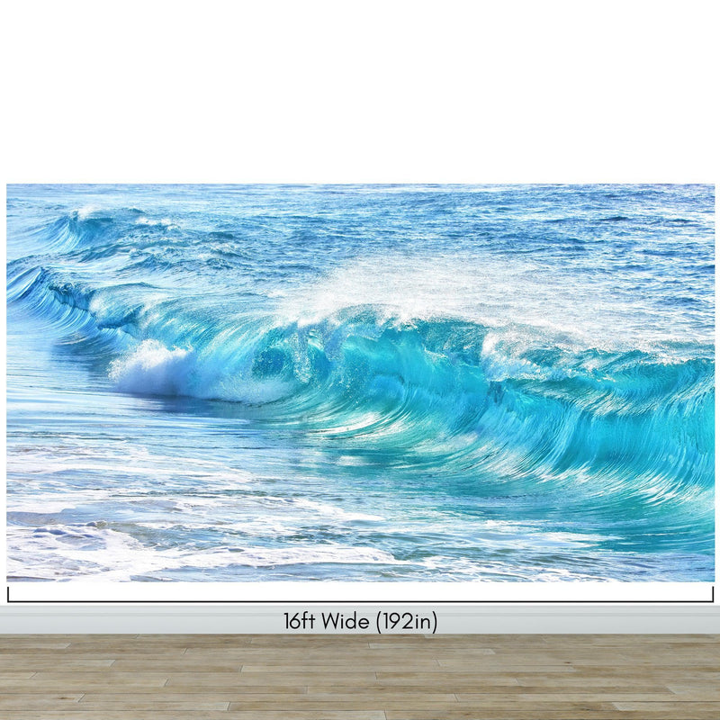 Turquoise Ocean Wave Wallpaper. Surf Ocean Wave Wall Mural.