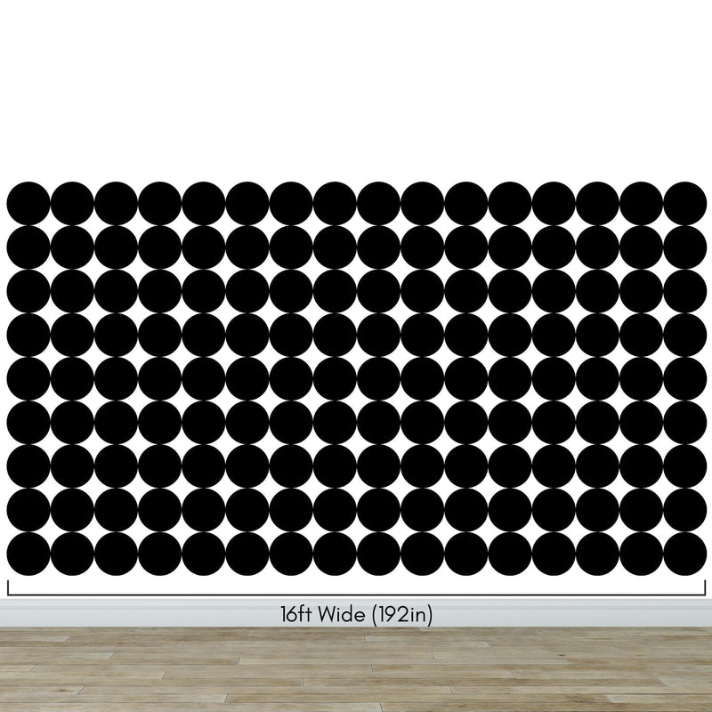 Modern Geometric Black Circle Wallpaper Mural.