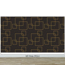 Dark Brown and Gold Square Geometric Pattern Peel and Stick Wallpaper | Removable Wall Mural
