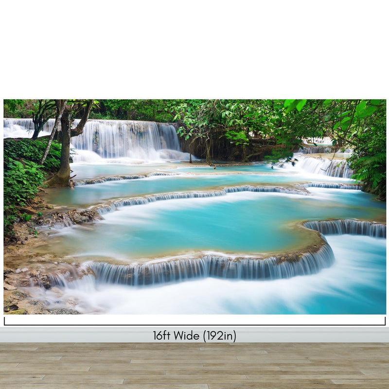 Kuang Si Thailand Waterfall Wallpaper Mural.