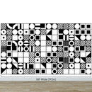 Black and White Geometric Shapes Wallpaper Mural Wall Art.