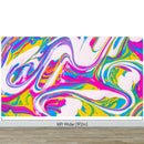 Vibrant Neon Ink Swirl Wallpaper. Abstract Pink, Yellow & Blue Colors.