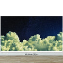 Dreamy Cloudy Night Among the Stars Wall Mural. Abstract Night Sky, Stars and Clouds. Peel and Stick Wallpaper.