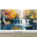 Tropical Waterfall Colorful Painting Wallpaper Mural.
