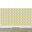Autumn Leaves Wallpaper. Yellow, Grey, Teal Leaf Wall Mural.