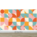 Geometric Shapes Contemporary Wall Mural. Pastel Color Orange, Pink, Blue, White.