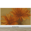 Vintage Pastel Floral Wallpaper – Yellow and Orange Botanical Flower Painting Wall Mural.
