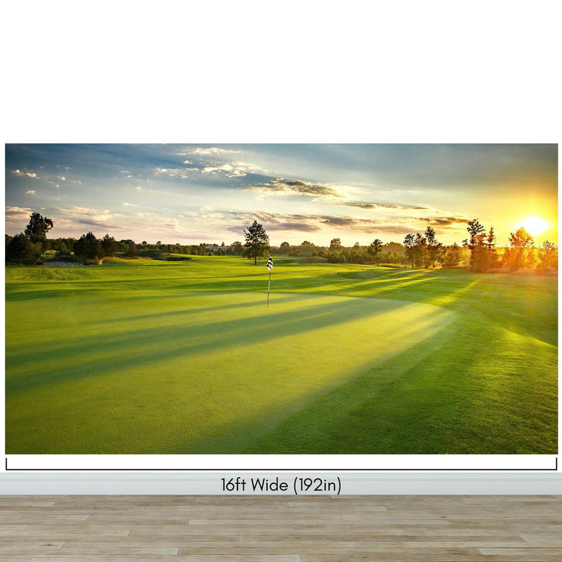 Golf Course Wallpaper. Sunset Over Golf Course.