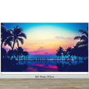 Tropical Night Wallpaper Mural – Miami Sunset Over Resort Pool & Beach.