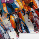 Cyclist Race Wallpaper Mural. Colorful Painting.