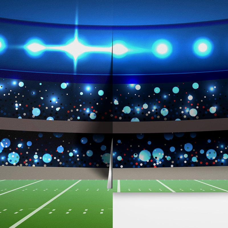 Football Stadium Wallpaper Mural. Bright lights over 50 yard line.