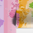 World Time Zone Wallpaper. Office Wall Mural.