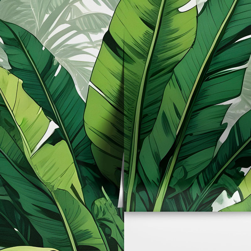 Rainforest Jungle Wallpaper. Banana Leaf Wall Mural.