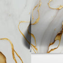 Gold Ink Splash on White Marble Slate Wall Mural Wallpaper