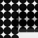 Modern Geometric Black Circle Wallpaper Mural.