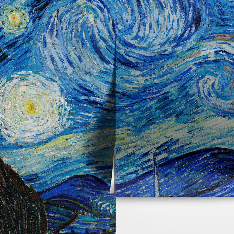 Vincent Van Gogh's The Starry Night Painting Wallpaper Mural.