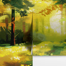 Green Forest Painting Wallpaper Mural.